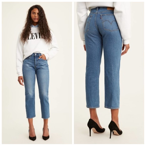 Levi's Denim - Levi's Womens Wedgie Straight Jeans Sz 24 Cheeky High Rise Button Fly Jive Sound